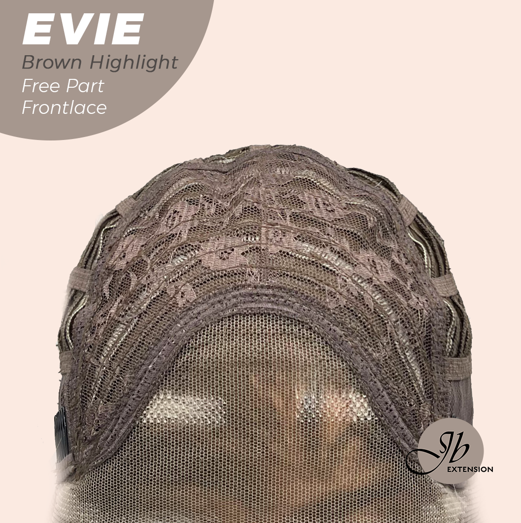 JBEXTENSION 22 Inches Brown with Blonde Highlight Pre-Cut Free Part Frontlace Glueless Wig EVIE BROWN HIGHLIGHT Alexwigs