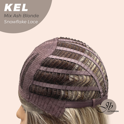 JBEXTENSION 22 Inches Mix Ash Blonde Pre-Cut Snowflake Lace Frontlace Glueless Wig KEL MIX ASH BLONDE【PERMATEASE】【BENDY EAR TABS】- M/L Alexwigs