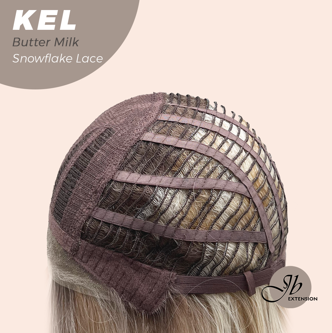 JBEXTENSION 22 Inches Butter Milk Pre-Cut Snowflake Lace Frontlace Glueless Wig KEL BUTTER MILK【PERMATEASE】【BENDY EAR TABS】- M/L Alexwigs