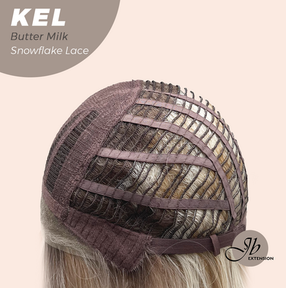 JBEXTENSION 22 Inches Butter Milk Pre-Cut Snowflake Lace Frontlace Glueless Wig KEL BUTTER MILK【PERMATEASE】【BENDY EAR TABS】- M/L Alexwigs