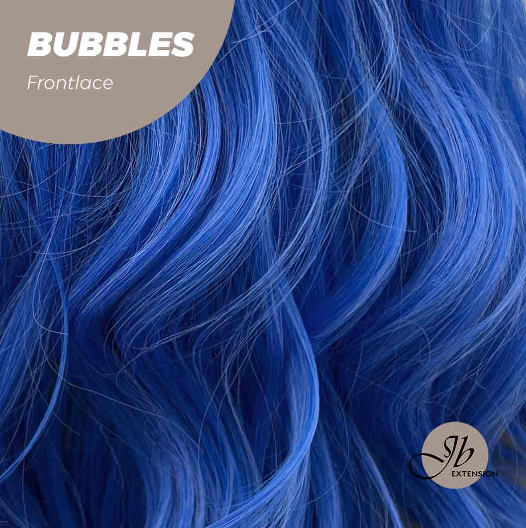 JBEXTENSION 24 Inches Mix Blue Body Wave Pre-Cut Frontlace Glueless Wig BUBBLES Alexwigs