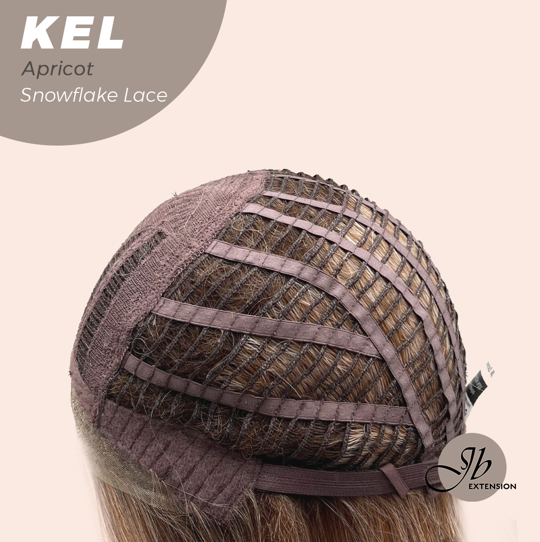 JBEXTENSION 22 Inches Apricot Pre-Cut Snowflake Lace Frontlace Glueless Wig KEL APRICOT【PERMATEASE】【BENDY EAR TABS】- S/M Alexwigs