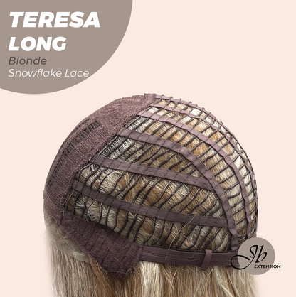 JBEXTENSION 22 Inches Long Blonde Pre-Cut Snowflake Lace Frontlace Glueless Wig TERESA LONG BLONDE【PERMATEASE】【BENDY EAR TABS】- S/M Alexwigs