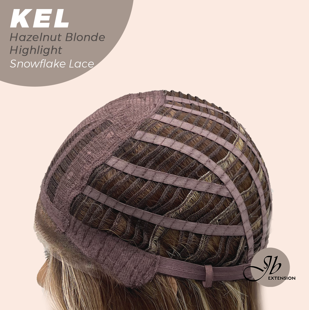 [PRE-ORDER] JBEXTENSION 22 Inches Hazelnut Blonde Highlight Pre-Cut Snowflake Lace Frontlace Glueless Wig KEL HAZELNUT【PERMATEASE】【BENDY EAR TABS】 Alexwigs