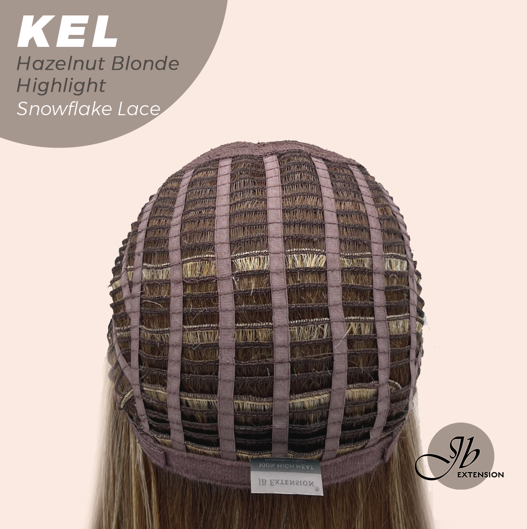 [PRE-ORDER] JBEXTENSION 22 Inches Hazelnut Blonde Highlight Pre-Cut Snowflake Lace Frontlace Glueless Wig KEL HAZELNUT【PERMATEASE】【BENDY EAR TABS】- M/L Alexwigs