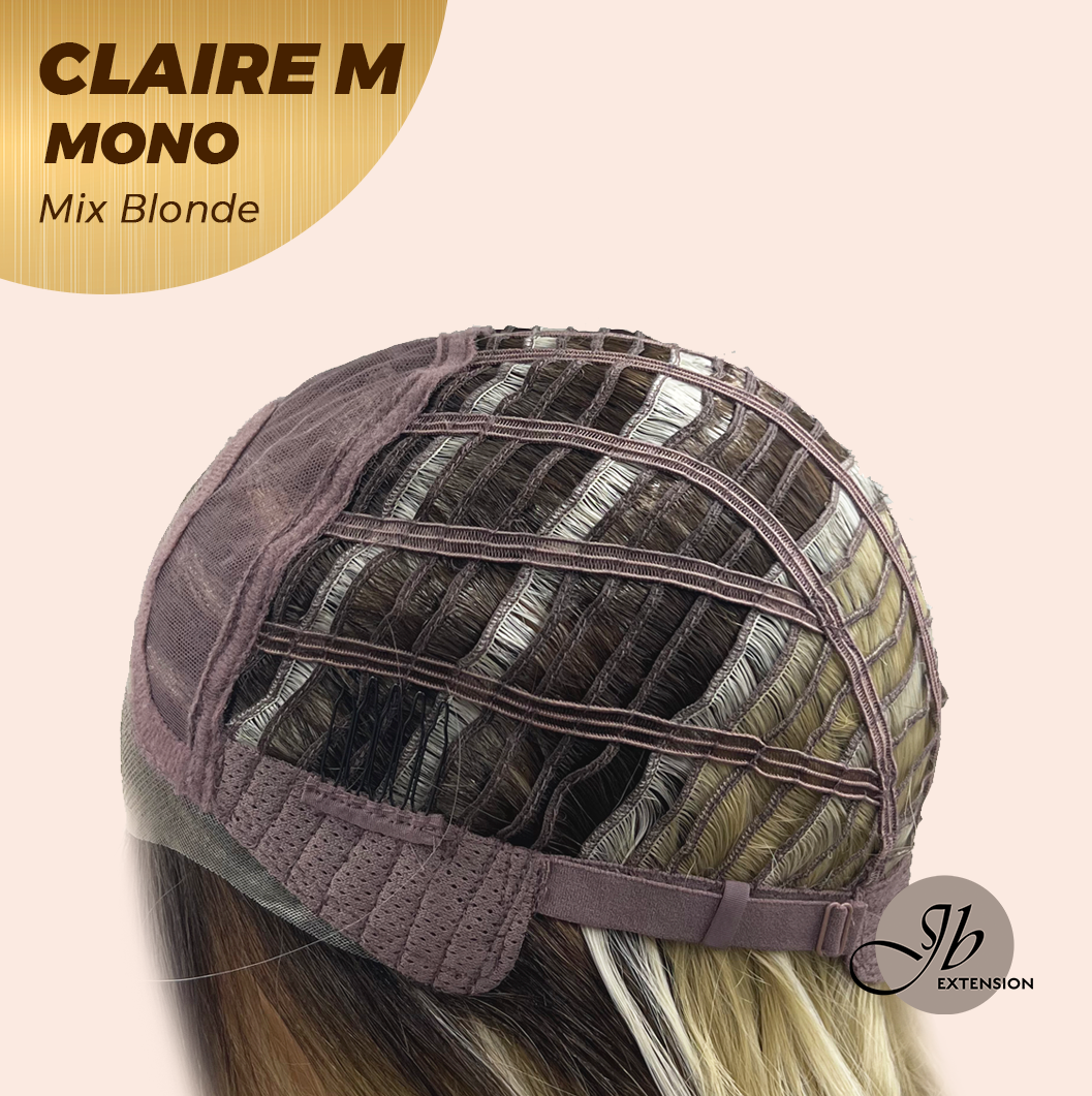 [PRE-ORDER] JBEXTENSION CLAIRE MONO MIX BLONDE Partial Monofilament Wig 22 Inches Mix Blonde Partial Mono Lace Glueless Wig CLAIRE MONO MIX BLONDE【BENDY EAR TABS】 Alexwigs