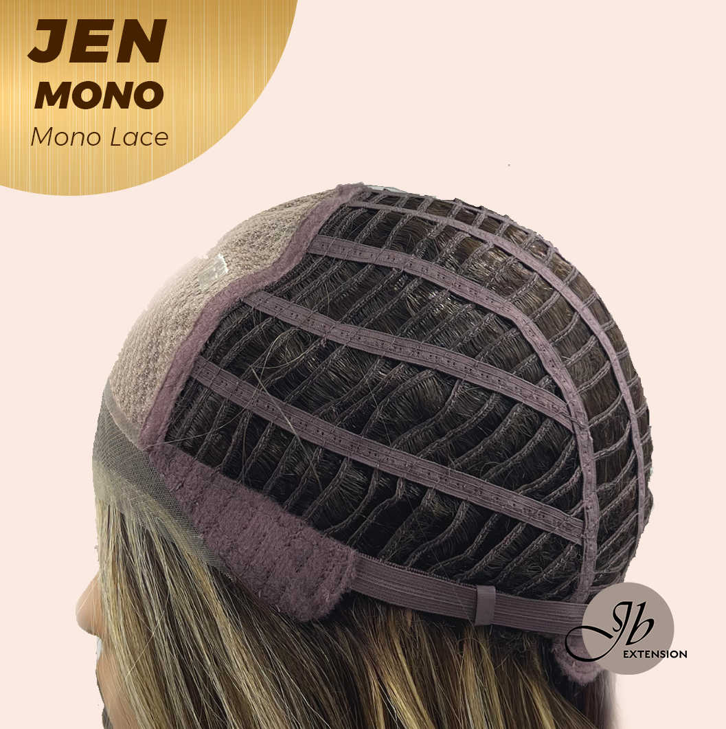 [PRE-ORDER] HOT OF SEASON -JBEXTENSION JEN MONO Monofilament Handmade Wig 6X5 Full Monofilament Hand Tied Top Wig 18 Inches Hazelnut Blonde Highlight Mono Lace Wig With Anti-slip Silicone Strips Glueless Wig JEN MONO【BENDY EAR TABS】 Alexwigs