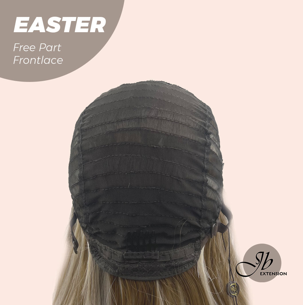 JBEXTENSION 25 Inches Mix Blonde Curly Free Part Pre-Cut Frontlace Glueless Wig EASTER Alexwigs