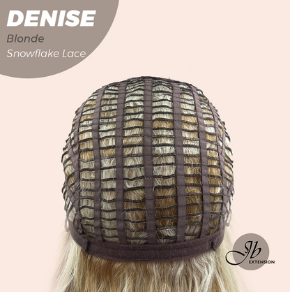 JBEXTENSION 24 Inches Blonde Wave Pre-Cut Snowflake Lace Frontlace Glueless Wig DENISE BLONDE【PERMATEASE】【BENDY EAR TABS】- M/L Alexwigs