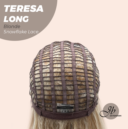 JBEXTENSION 22 Inches Long Blonde Pre-Cut Snowflake Lace Frontlace Glueless Wig TERESA LONG BLONDE【PERMATEASE】【BENDY EAR TABS】- M/L Alexwigs