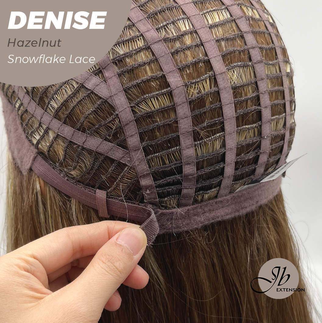JBEXTENSION 24 Inches Hazelnut Wave Pre-Cut Snowflake Lace Frontlace Glueless Wig DENISE HAZELNUT【PERMATEASE】【BENDY EAR TABS】 Alexwigs
