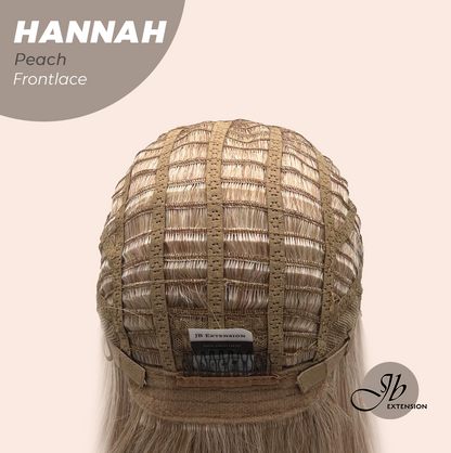 JBEXTENSION 20 Inches Peach Pre-Cut Frontlace Glueless Wig with Bangs HANNAH PEACH Alexwigs