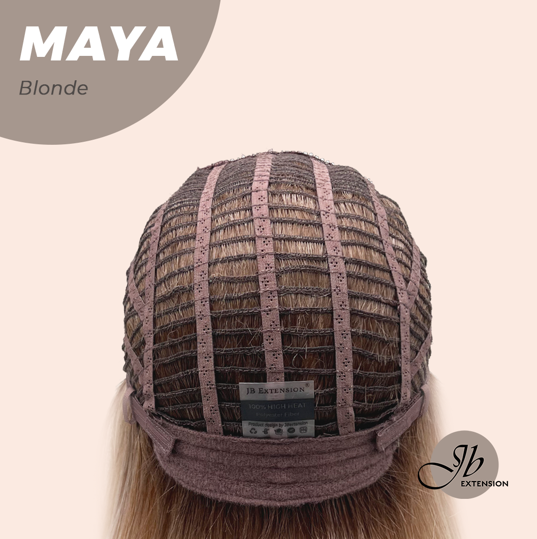 JBEXTENSION 22 Inches Blonde Women Fashion Full Machine Wig MAYA BLONDE【PLUS PERMATEASE】【BENDY EAR TABS】 Alexwigs