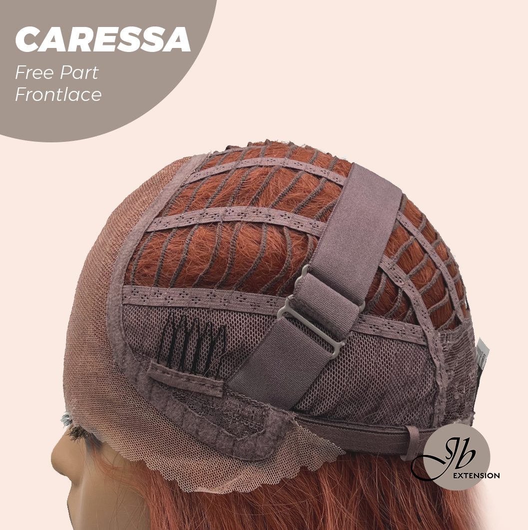 JBEXTENSION 22 Inches Copper Curly Wave 13X6 Pre-Cut Free Part Frontlae Glueless Wig CARESSA Alexwigs