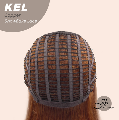 JBEXTENSION 22 Inches Copper Pre-Cut Snowflake Lace Frontlace Glueless Wig KEL COPPER【PERMATEASE】【BENDY EAR TABS】- S/M Alexwigs