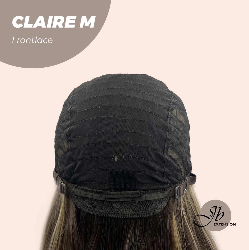 JBEXTENSION 22 Inches Body Wave Brown With Highlight Pre-Cut Frontlace Glueless Wig CLAIRE LACE M Alexwigs