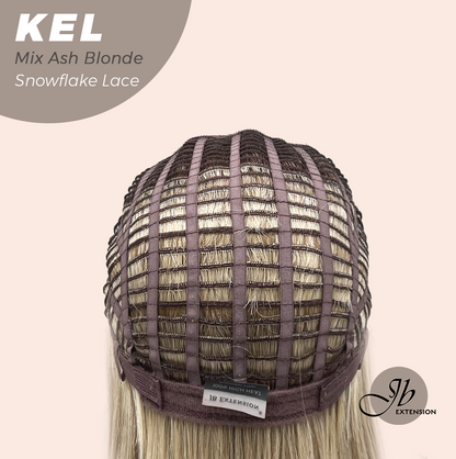JBEXTENSION 22 Inches Mix Ash Blonde Pre-Cut Snowflake Lace Frontlace Glueless Wig KEL MIX ASH BLONDE【PERMATEASE】【BENDY EAR TABS】- M/L Alexwigs