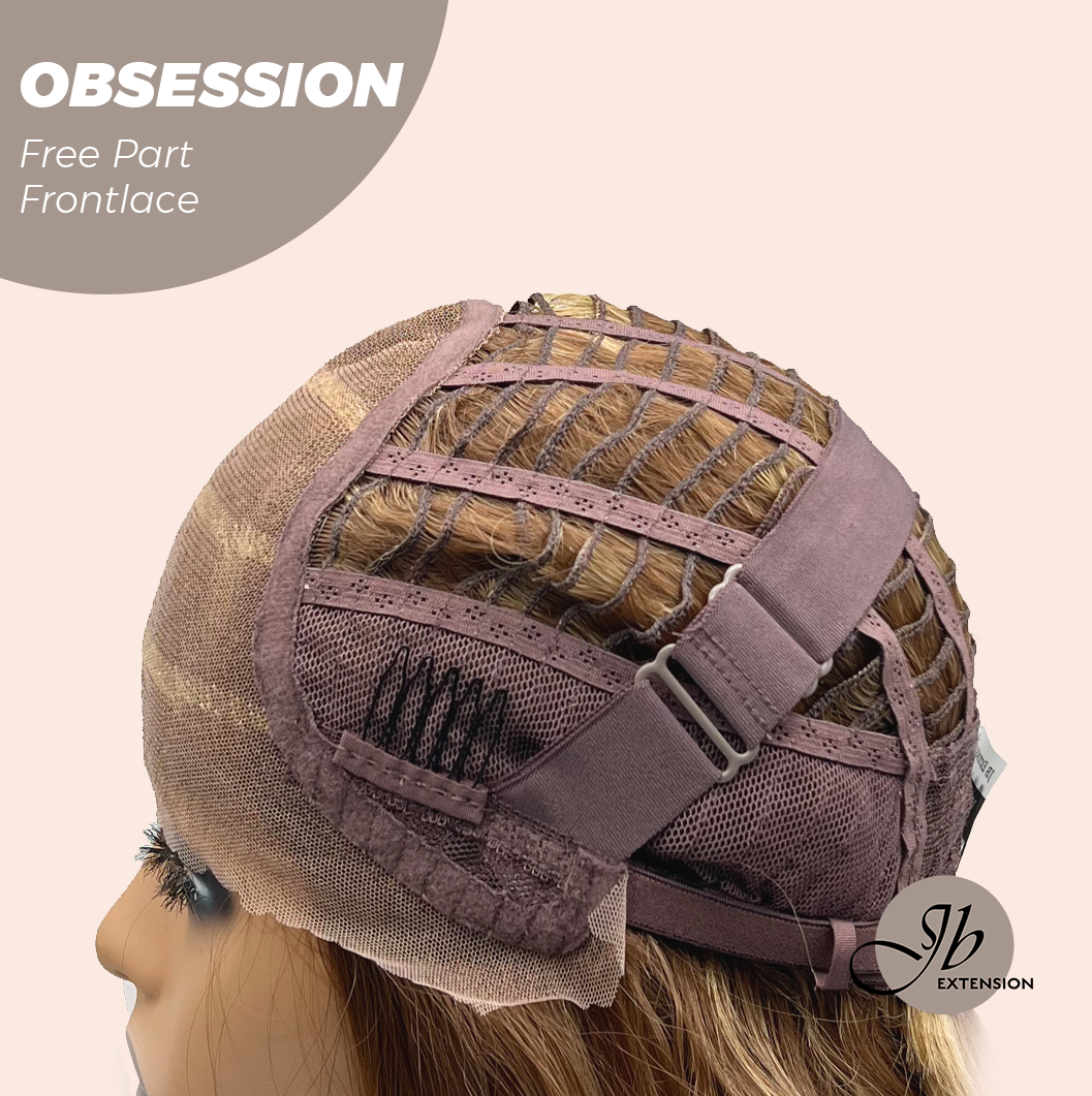 JBEXTENSION 24 Inches Brown With Highlight Wave 13X6 Pre-Cut Free Part Frontlace Glueless Wig OBSESSION Alexwigs