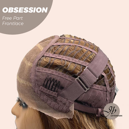 JBEXTENSION 24 Inches Brown With Highlight Wave 13X6 Pre-Cut Free Part Frontlace Glueless Wig OBSESSION Alexwigs