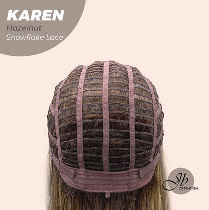 [PRE-ORDER] JBEXTENSION 18 Inches Hazelnut Pre-Cut T Part Snowflake Lace Frontlace Glueless Wig KAREN HAZELNUT【BENDY EAR TABS】 Alexwigs