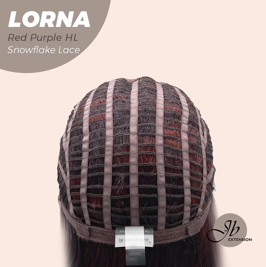 [PRE-ORDER] JBEXTENSION 18 Inches Red Purple Highlight Curly Pre-Cut Snowflake Lace Frontlace Glueless Wig LORNA SNOWFLAKE RED PURPLE HIGHLIGHT【PERMATEASE】【BENDY EAR TABS】 Alexwigs