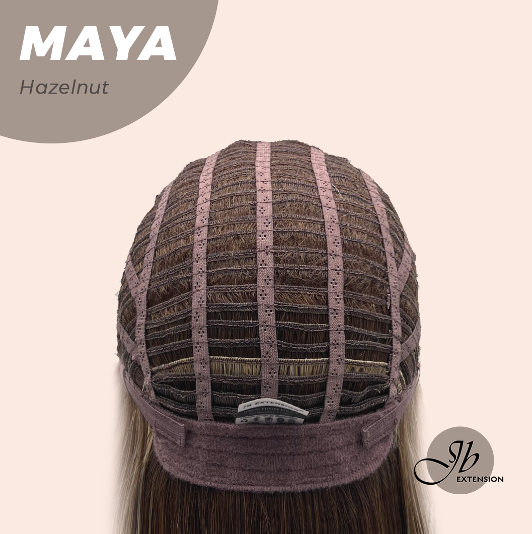 JBEXTENSION 22 Inches Hazelnut Women Fashion Full Machine Wig MAYA HAZELNUT【PLUS PERMATEASE】【BENDY EAR TABS】 Alexwigs