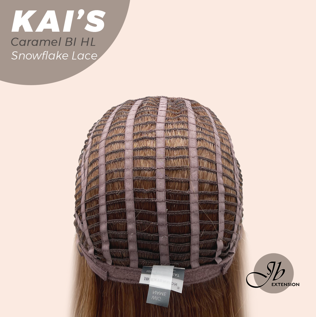 [PRE-ORDER] JBEXTENSION 18 Inches Caramel Blonde Highlight Pre-Cut Snowflake Lace Frontlace Glueless Wig KAI'S CARAMEL BLONDE HIGHLIGHT【PERMATEASE】【BENDY EAR TABS】 Alexwigs
