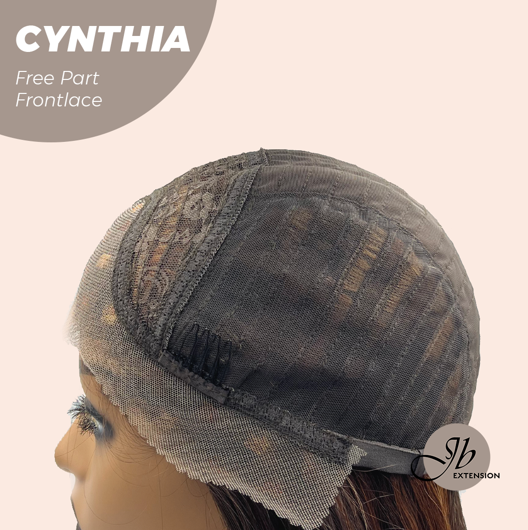 JBEXTENSION 25 Inches Auburn Highlight Pre-Cut Free Part Frontlace Glueless Wig CYNTHIA Alexwigs