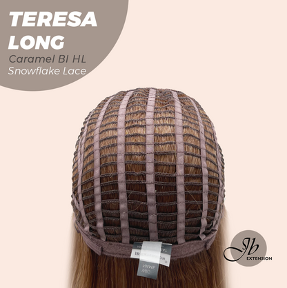 [PRE-ORDER] JBEXTENSION 22 Inches Long Caramel Blonde Highlight Pre-Cut Snowflake Lace Frontlace Glueless Wig TERESA LONG CARAMEL BLONDE HIGHLIGHT【PERMATEASE】【BENDY EAR TABS】 Alexwigs