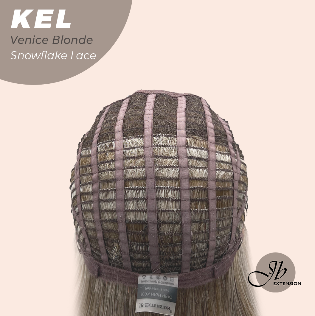 JBEXTENSION 22 Inches Venice Blonde Pre-Cut Snowflake Lace Frontlace Glueless Wig KEL VENICE BLONDE【PERMATEASE】【BENDY EAR TABS】- M/L Alexwigs