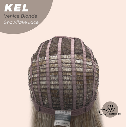 JBEXTENSION 22 Inches Venice Blonde Pre-Cut Snowflake Lace Frontlace Glueless Wig KEL VENICE BLONDE【PERMATEASE】【BENDY EAR TABS】- M/L Alexwigs