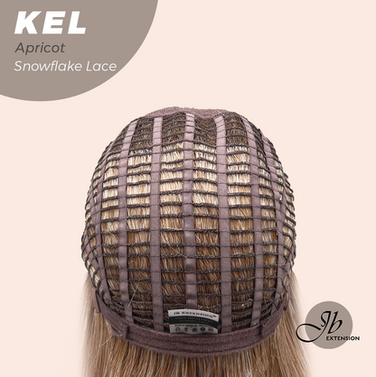 JBEXTENSION 22 Inches Apricot Pre-Cut Snowflake Lace Frontlace Glueless Wig KEL APRICOT【PERMATEASE】【BENDY EAR TABS】- M/L Alexwigs