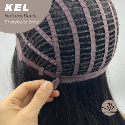 [PRE-ORDER] Nichole's Selection -  22 Inches Natural Black Pre-Cut Snowflake Lace Frontlace Glueless Wig KEL NATURAL BLACK【PERMATEASE】【BENDY EAR TABS】 Alexwigs