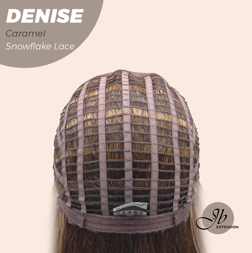 JBEXTENSION 24 Inches Caramel Wave Pre-Cut Snowflake Lace Frontlace Glueless Wig DENISE CARAMEL【PERMATEASE】【BENDY EAR TABS】- S/M Alexwigs
