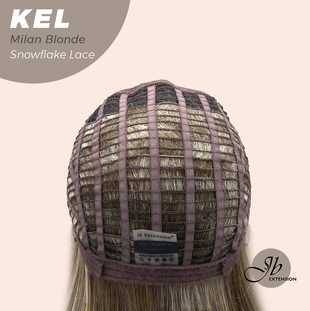 JBEXTENSION 22 Inches Milan Blonde Pre-Cut Snowflake Lace Frontlace Glueless Wig KEL MILAN BLONDE【PERMATEASE】【BENDY EAR TABS】- M/L Alexwigs