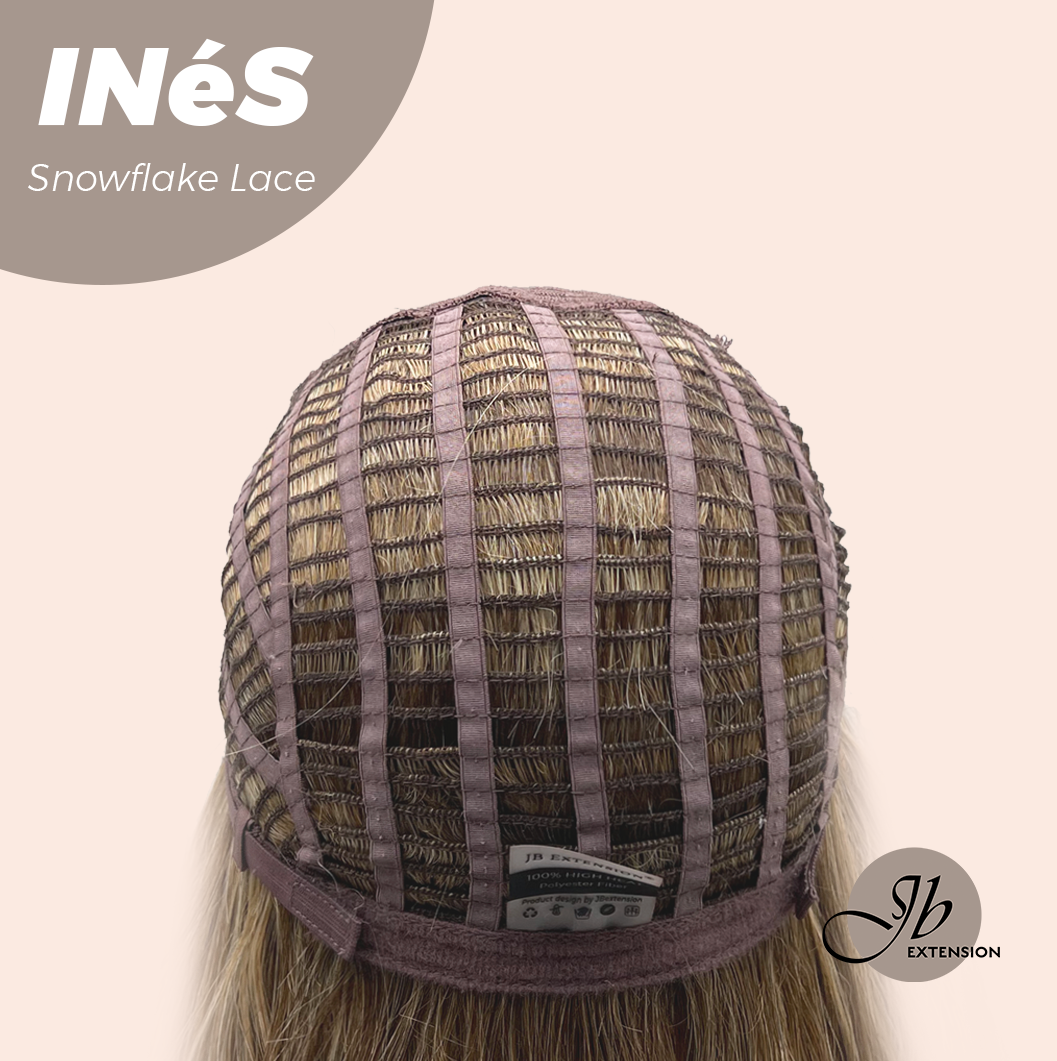 JBEXTENSION 22 Inches Mix Blonde Pre-Cut Snowflake Lace Frontlace Glueless Wig INéS SNOWFLAKE【PERMATEASE】【BENDY EAR TABS】- M/L Alexwigs