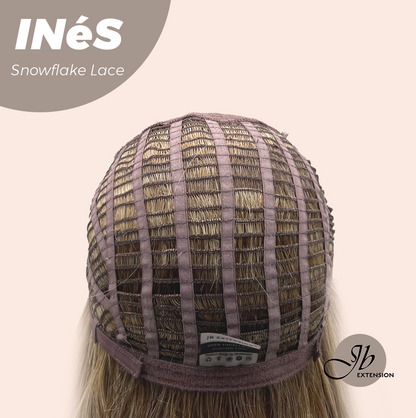 JBEXTENSION 22 Inches Mix Blonde Pre-Cut Snowflake Lace Frontlace Glueless Wig INéS SNOWFLAKE【PERMATEASE】【BENDY EAR TABS】- M/L Alexwigs