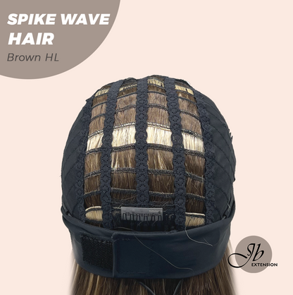 JBEXTENSION 24 Inches Long Curly Hair Brown Highlight Headband Wig SPIKE WAVE HAIR - BROWN HIGHLIGHT Alexwigs