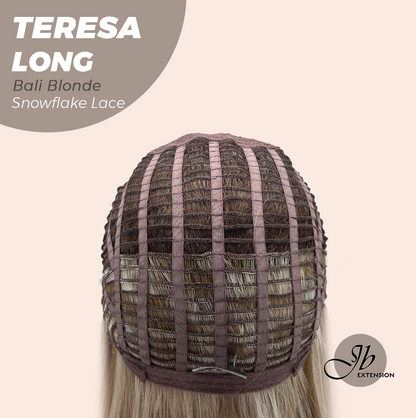 JBEXTENSION 22 Inches Long Bali Blonde Pre-Cut Snowflake Lace Frontlace Glueless Wig TERESA LONG BALI BLONDE【PERMATEASE】【BENDY EAR TABS】 Alexwigs