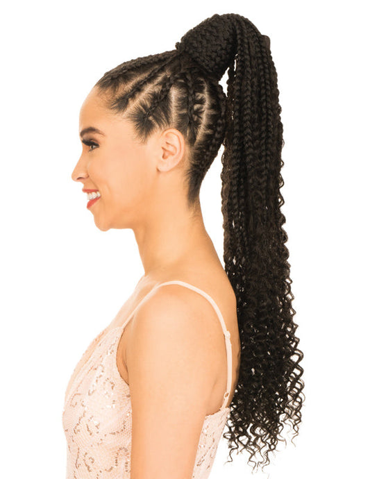 New Born Free Braided Drawstring Ponytail - BOHEMIAN BOX 26" Alexwigs