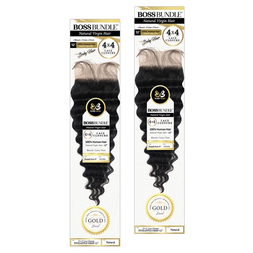 Bobbi Boss Virgin Hair 4x4 Lace Closure PINEAPPLE DEEP 12 Alexwigs