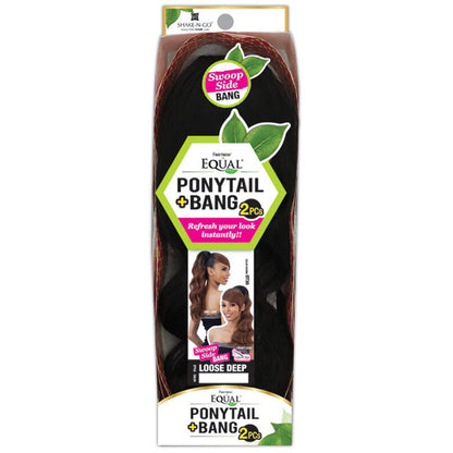 Freetress Equal Drawstring Ponytail and Swoop Side Bang LOOSE DEEP 2PC Alexwigs