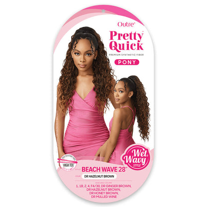 Outre Pretty Quick Drawstring Wet & Wavy Ponytail - BEACH WAVE 28" Alexwigs