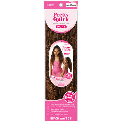 Outre Pretty Quick Drawstring Wet & Wavy Ponytail - BEACH WAVE 28" Alexwigs