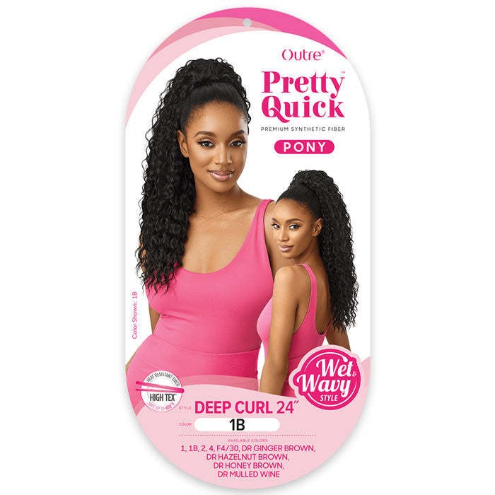 Outre Pretty Quick Wet & Wavy Drawstring Ponytail - DEEP CURL 24" Alexwigs