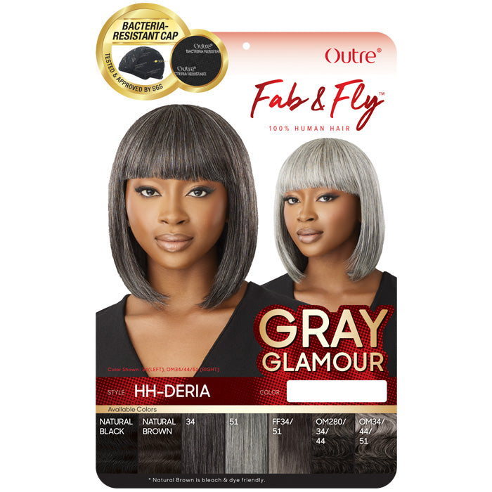 Outre Fab & Fly 100% Human Hair Gray Glamour Full Wig - HH-DERIA Alexwigs