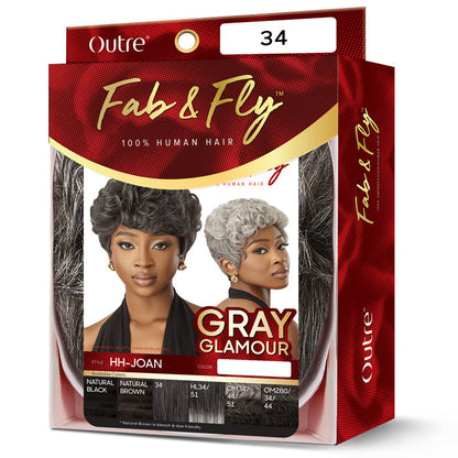 Outre Fab & Fly 100% Human Hair Gray Glamour Full Wig - HH-JOAN Alexwigs