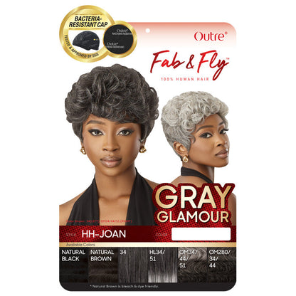 Outre Fab & Fly 100% Human Hair Gray Glamour Full Wig - HH-JOAN Alexwigs