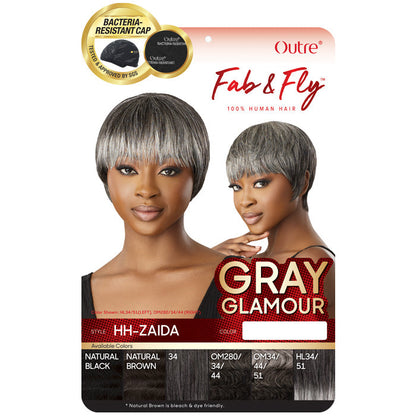 Outre Fab & Fly 100% Human Hair Gray Glamour Full Wig - HH-ZAIDA Alexwigs