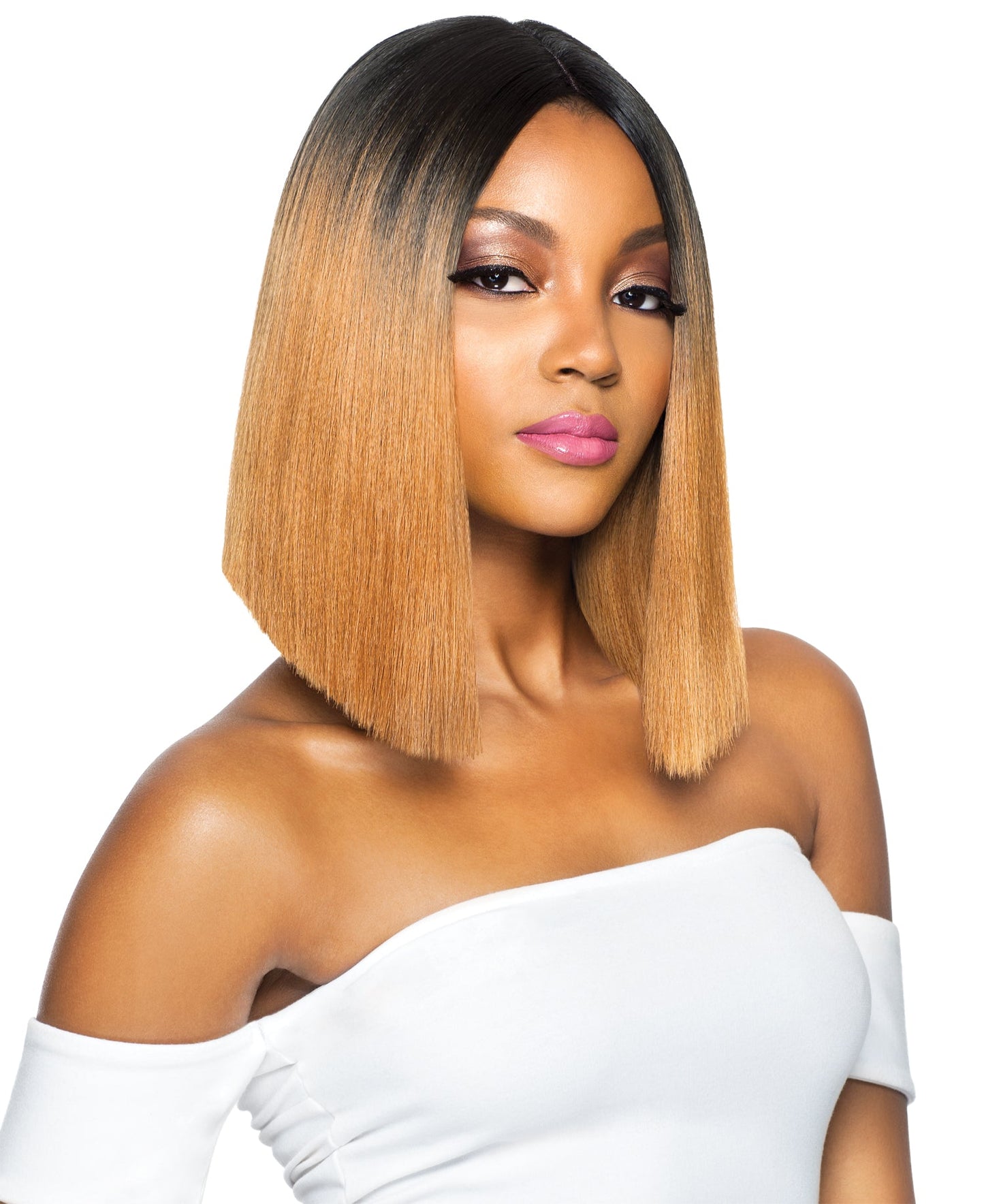 Outre Blunt Cut Swiss Lace Synthetic I-Parting Lace Front Wig JANELLE Alexwigs